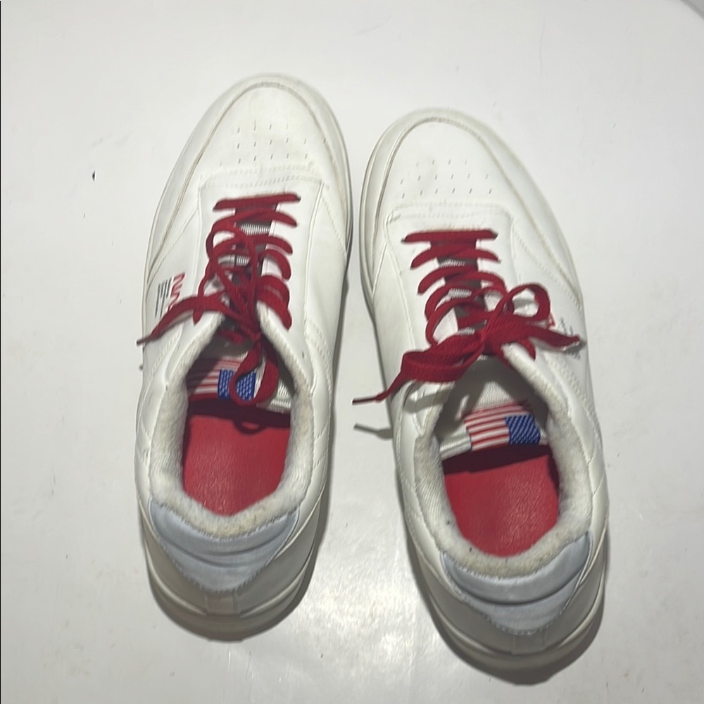 White NASA Sneakers with Red Laces - Picture 9 of 11